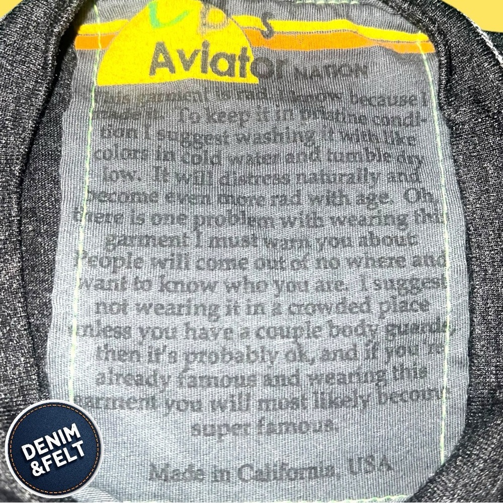 AVIATOR NATION Women's Smiley Stitch Boyfriend Tee | Color: Charcoal | EUC!!😃🌈 - Picture 10 of 16